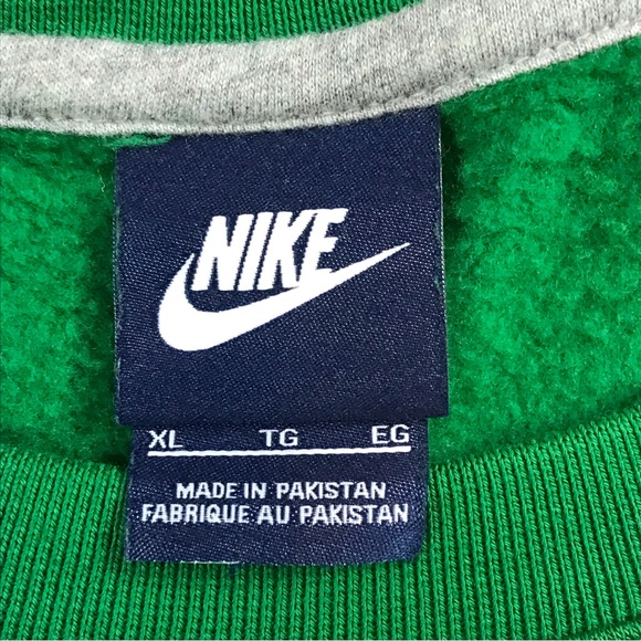 Nike Men’s Embroidered Nike Swoosh Solid Green Crewneck Pullover Sweater Size L - Picture 5 of 6